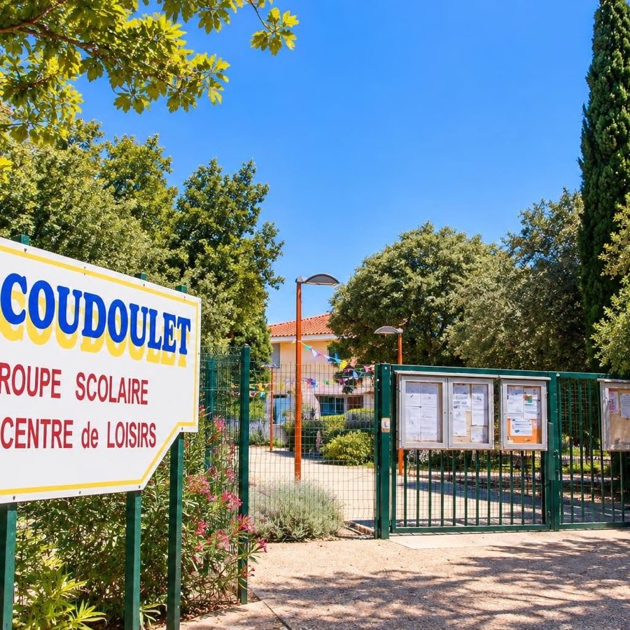 L’entrée du groupe scolaire du Coudoulet, à Orange